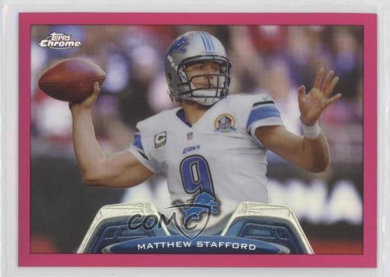 2013 Topps Chrome BCA Pink Refractor 392/399 Matthew Stafford #140 13m2