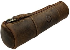 Leather Pencil Case - Full Grain Leather Zippered Pen Pouch - Stationery Bag ...