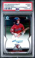 Cooper Ingle 2023 BOWMAN CHROME DRAFT ON THE CARD RC AUTO MINT PSA 9