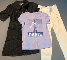 Size Xs Or Size 5 Girls Cloths One Dress And Shirt And Pants Combo