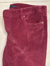 Tommy Hilfiger Wine Colored Corduroy Pants Womens Size 12 Stretch Five Pocket