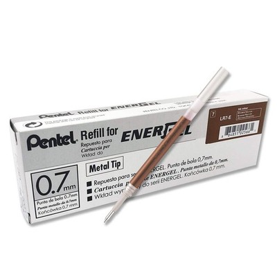 Pentel LR7 Roller Refill EnerGel Gel Pen Brown Ink 0.7mm Metal Tip - Pack of 1