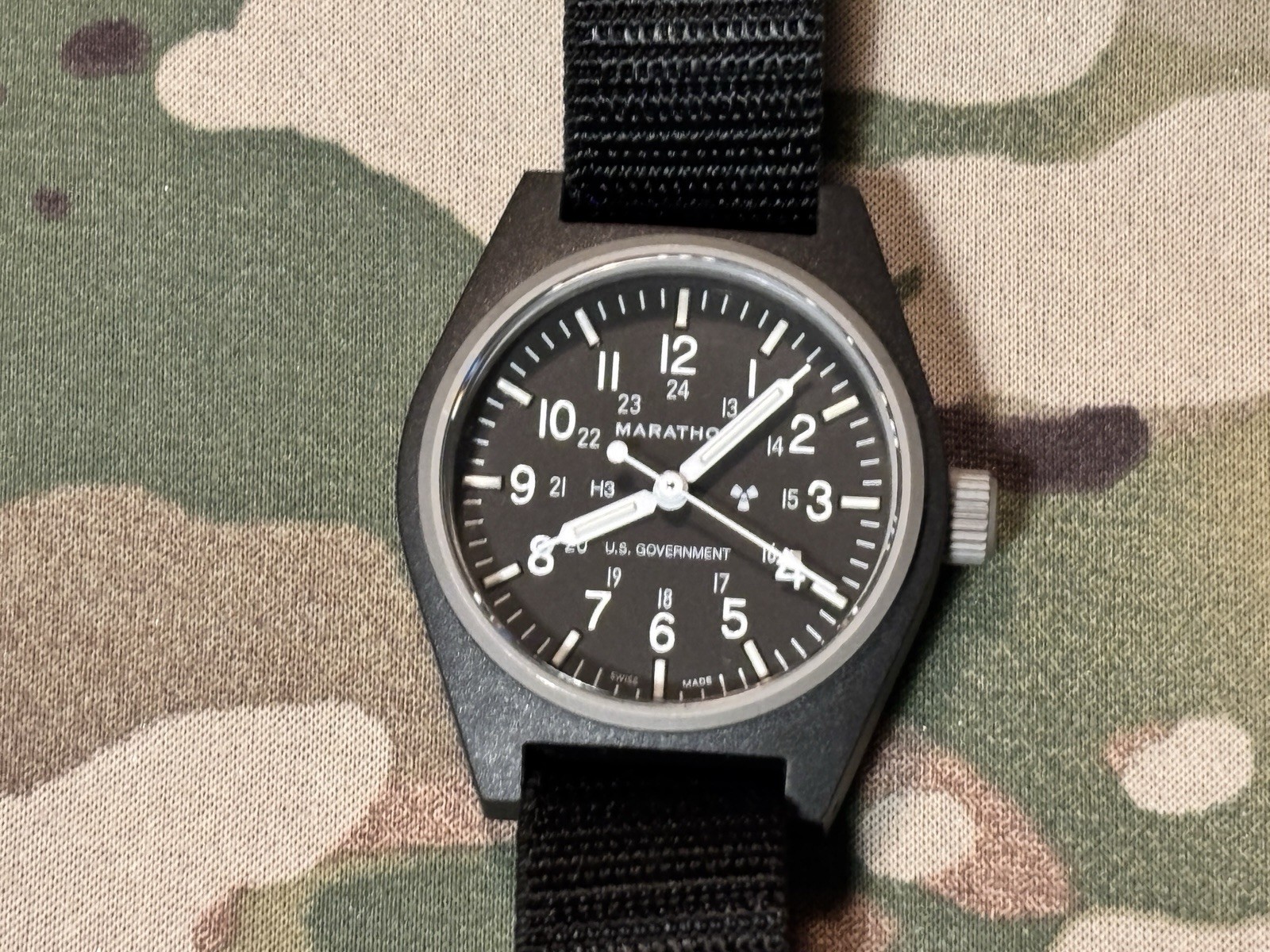 MARATHON GPQ GENERAL PURPOSE QUARTZ 34mm WW194004-BK MILITARY WATCH - EX COND.