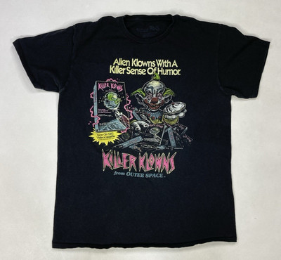 Killer Klowns From Outer Space Movie Retro Graphic T-shirt Women Medium Black