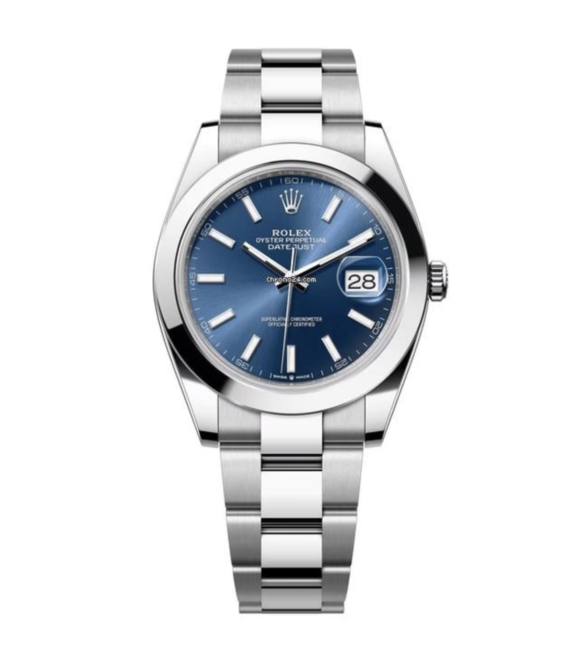 Rolex Datejust 41 Oystersteel Blue Baton dial 126300
