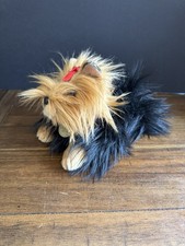 Aurora Miyoni Yorkshire Terrier Plush Yorkie Puppy Dog w Red Bow Toy