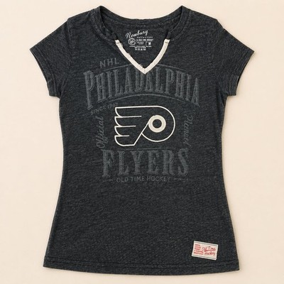 Philadelphia Flyers V Neck Tee M Y2K Vintage Style Hockey