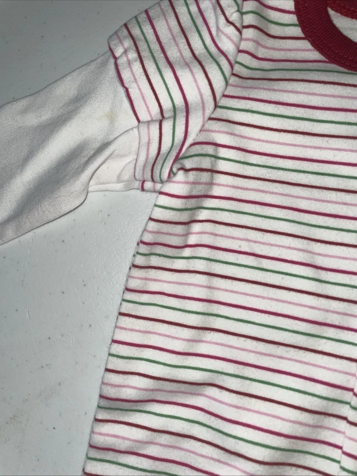 Lot of 3 Santa Heart's Me Christmas Striped Sleep & Play Size Newborn NB - Image 4 of 4