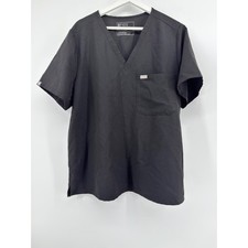 FIGS Technical Collection Black V-Neck Scrub Top Mens XXL Leon One-Pocket Scrub