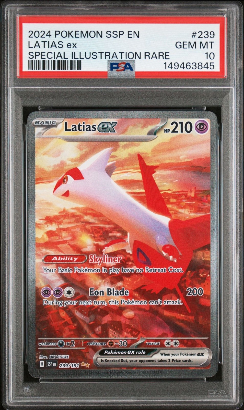 Pokemon Latias Ex Surging Sparks Special Illustration Rare #239 PSA 10 Gem Mint