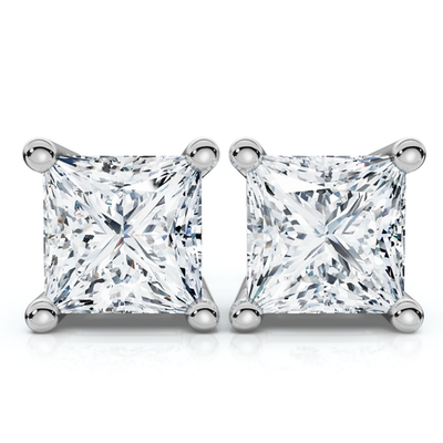 #ad #ad Princess Cut Diamond Prong Studs 14k Gold Lab Grown $599.99
