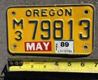 Vintage 89 OR Motorcycle License Plate 1989 MC 79813 — photo 1