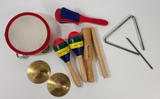 Melissa  Doug Kids Musical Instrument Set Tambourine Maracas Triangle Music Mak