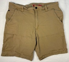 Wrangler Men  s Work Shorts Tech Pocket Workwear Casual Size 36, 8  Inseam Beige