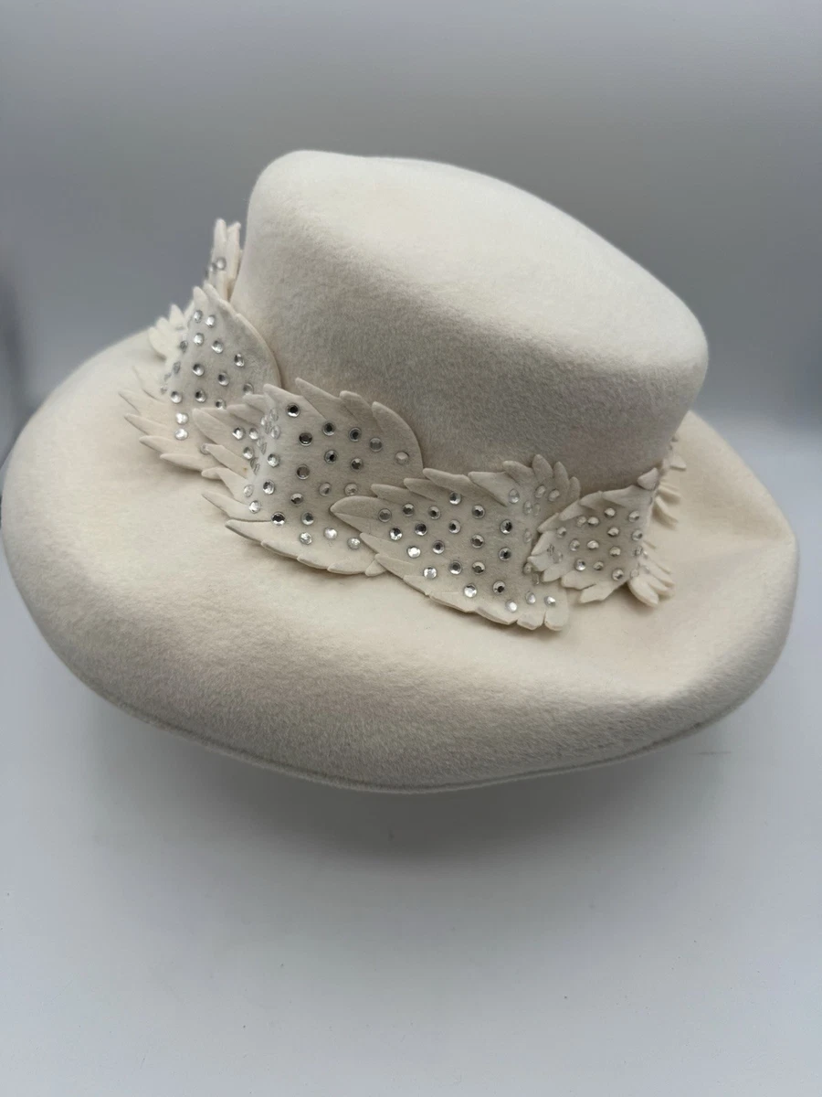 Women Meril Felt Rhinestone Hat Church Derby Wedding Leaves Hat Pin Rhinestone Church/Dress Indiana Women main image 2