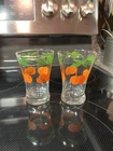 2 Vintage 6 oz. Orange Juice Glasses 3.7 in. Anchor Hocking VGUC