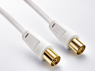 DINIC Antennenkabel 7,5m IEC Stecker-Kupplung RG59 75 Ohm 90dB 4-fach weiß