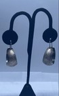 Sterling Silver 925 Black Crystal Beaded Necklace & Etched Hoop Earrings Set — photo 5