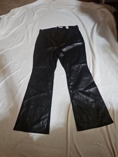 Old Navy Faux Leather Pants Size 18 Black Higher High Rise Flare