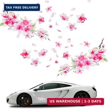 3 PCS Cherry Blossom Vinyl Car Sticker, 10'' Pink Car Stickers for Women, Cherry