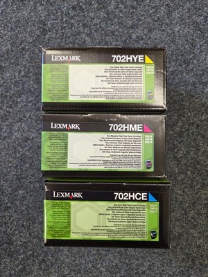 *NEU * Lexmark 702HYE + 702HME + 702HCE / YELLOW - MAGENTA - CYAN