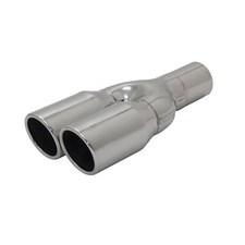 Auspuff Endrohr Edelstahl Y 2x76mm SR-Design Endschalldämpfer mit ABE