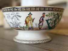 Antique Beech & Hancock Footed Bowl Staffordshire England Pekin Porcelain 1800's