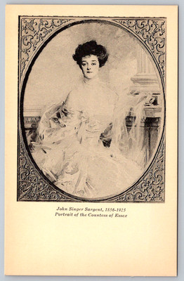 c1910s John Singer Sargent Portrait Countess Essex MFA Boston Postcard