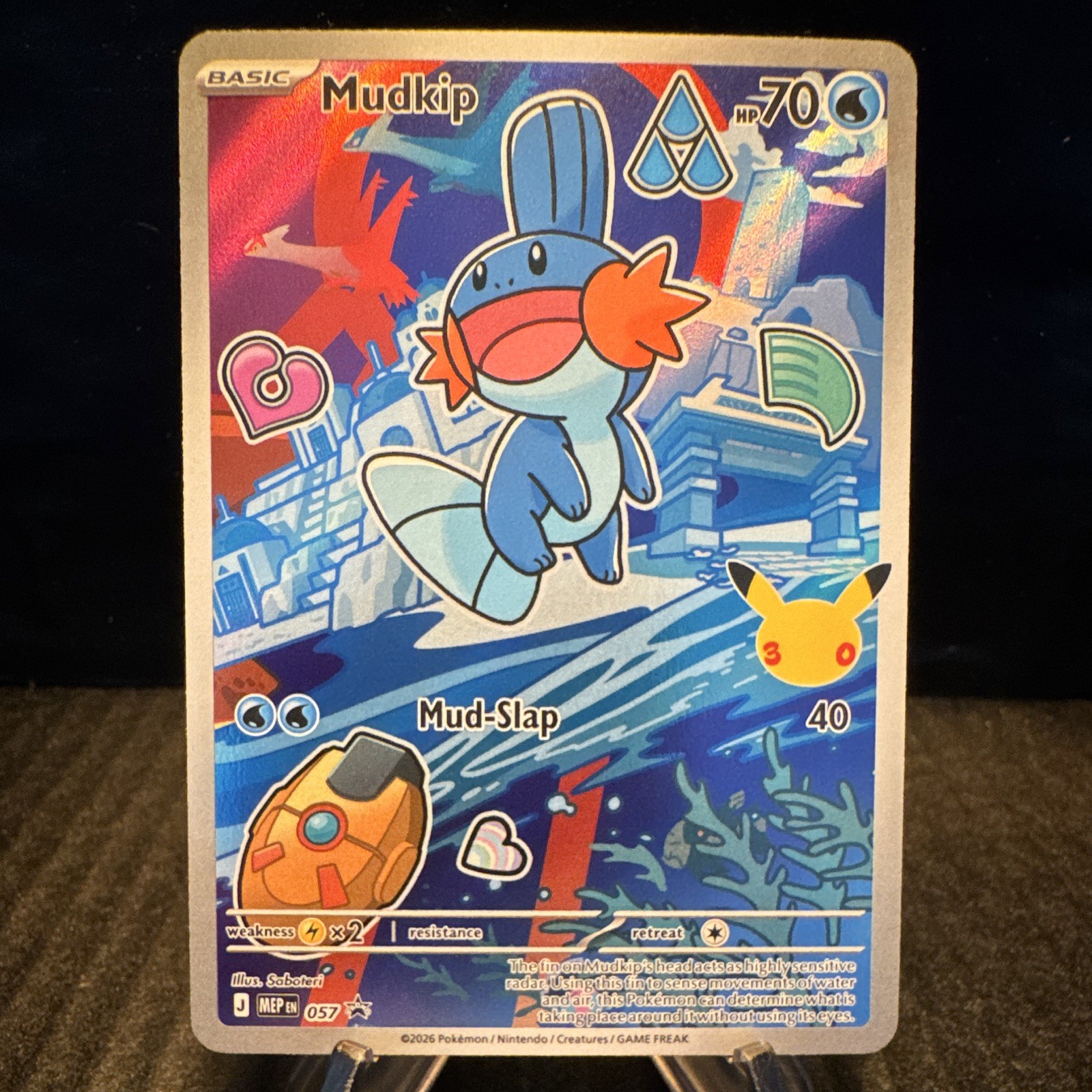 2026 30th Anniversary Mudkip 057 Me: Mega Evolution Promo Holo