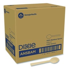 Dixie ANSBAM Mediumweight Bamboo Paper Spoon - Light Golden (1000/Carton) New