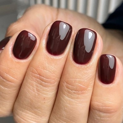 French Fake Nail Wine Reds Designs False Nail,Artificial Nail Glues on Nail Set
