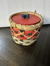 Wicker Basket w/ Handle  Decor 4” x 4 1/2"