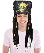 Adult Men's Pirate Black Dreadlocks Wig, Halloween and Cosplay Wig, HM-1744