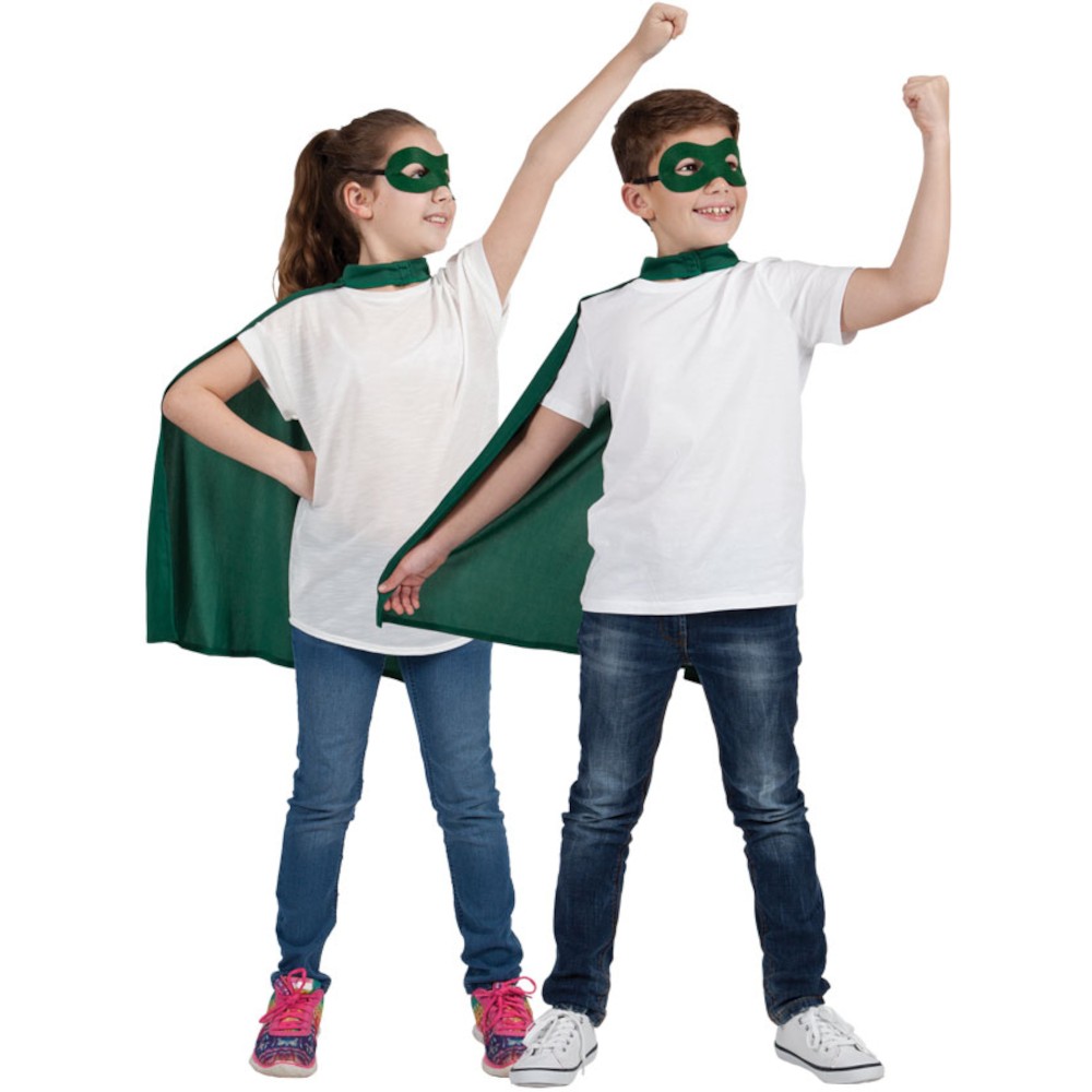 Wicked Costumes Childrens Green Super Hero Cape & Mask
