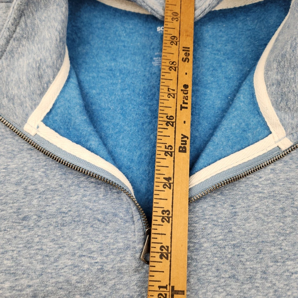 Sudadera Pullover Sonoma Para Hombre 2XB Azul Claro Extra Suave 1/4 Cremallera Foto 4 de 4