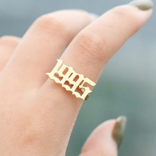 Stainless Steel Festival Ring Customizable With Letters Numbers Or Text