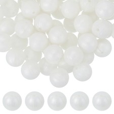 60Set Silicone Beads 15mm Bulk Beads for Keychain Making Bright White