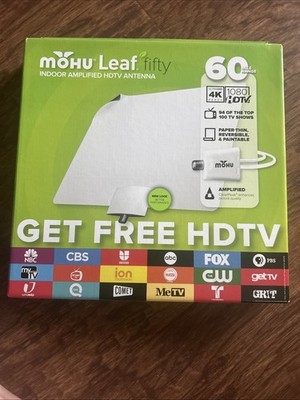 Mohu Leaf 🍃 Fünfzig verstärkte HDTV-Antenne für Innenbereich 60 Meilen Reichweite 4K - KOSTENLOSER VERSAND