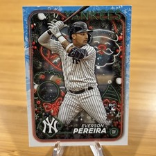2024 Topps Holiday #H186 Everson Pereira New York Yankees Rookie Card RC