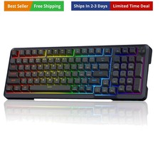 Wireless Mechanical Keyboard, 3 Mode Gasket Mounted RGB Gaming Keyboard with ...