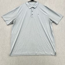 Callaway Polo Shirt Men's 2XLGray Opti-Dri Striped Short Sleeve Golf Performance