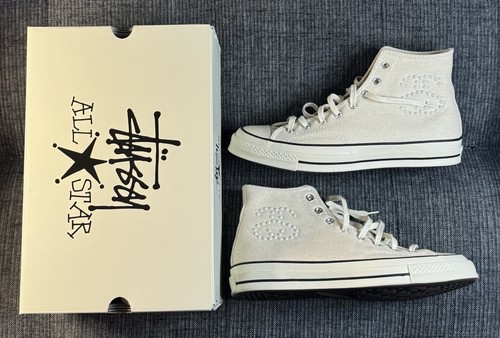 Size 11.5 - Converse Stussy x Chuck 70 High Fossil New In Box And Laces NIB