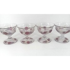 Sherbet Cups Glass Bowls Set of 4 VTG Westmoreland Della Robbia Fruit Pattern