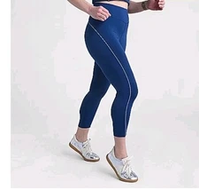 Runners Women's High Rise Reflector Leggings Size L Cobalt Blue Quality Stretch