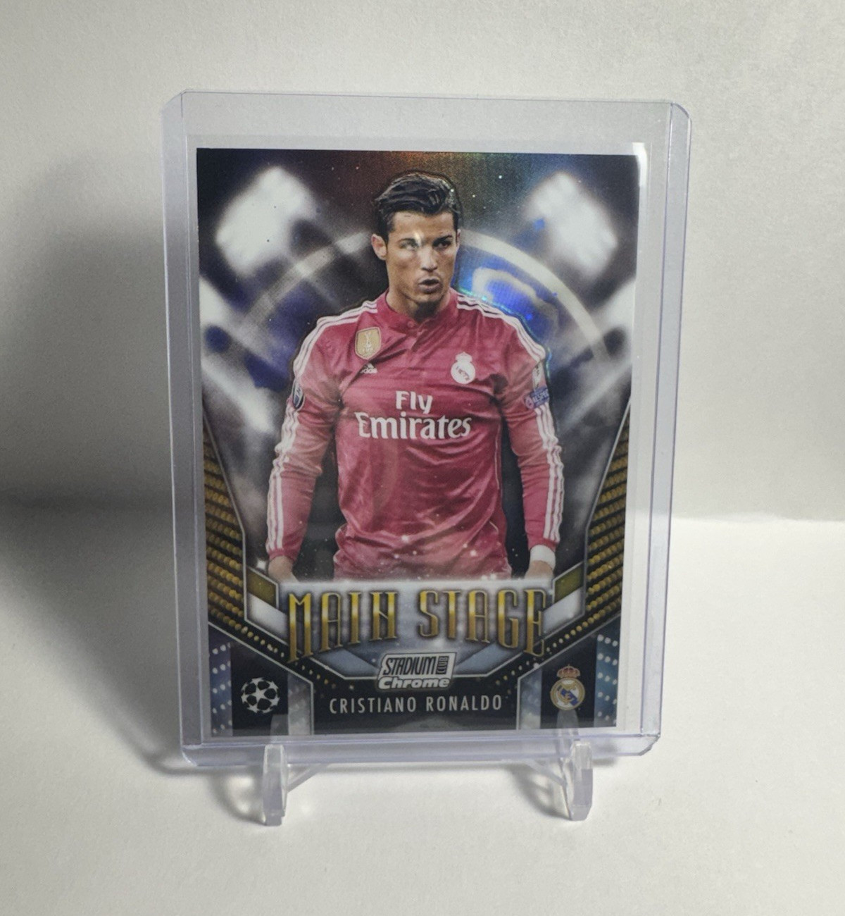 Topps 2023-24 Stadium Club Chrome UCL Cristiano Ronaldo Real Madrid MS-CR view 1