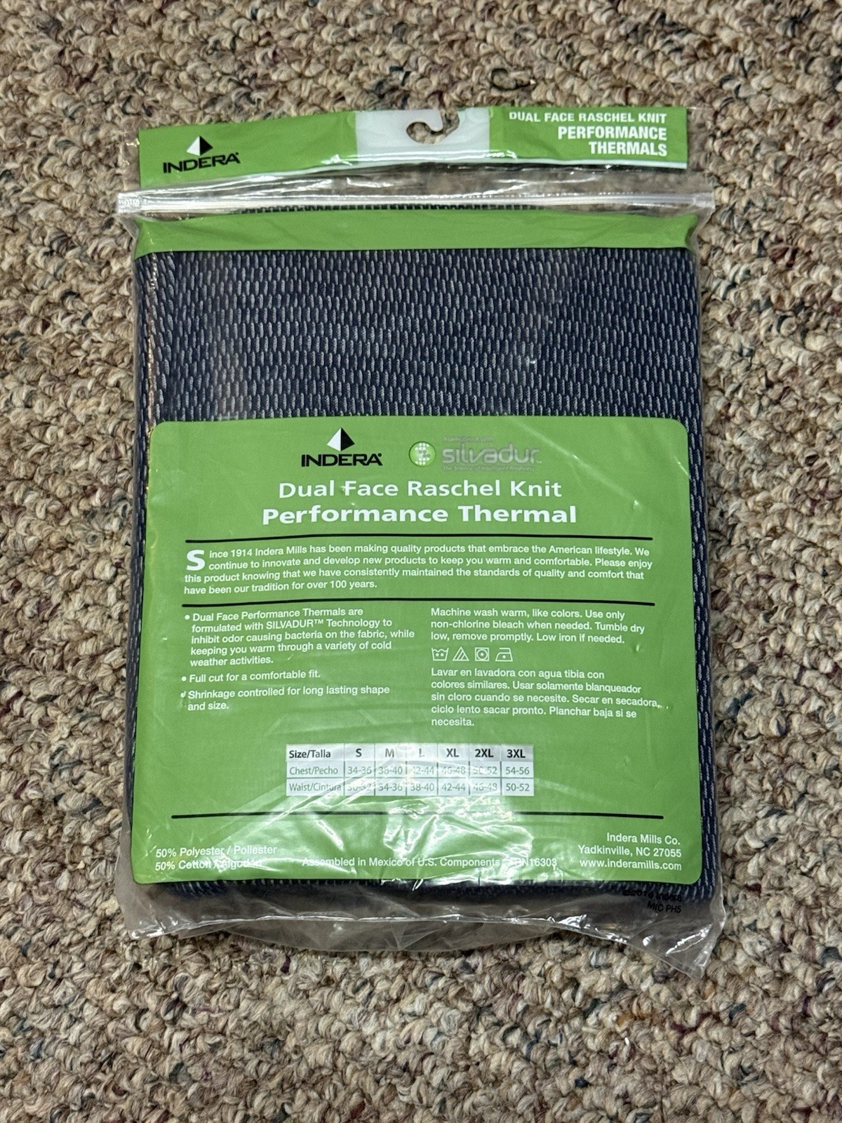 INDERA Thermal Dual Face Raschel Knit Heavyweight NWT Long Sleeve Mens