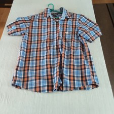 Mens Chaps Large Easy Care Buttoned Short Sleeve Dress Shirt Pre Owned