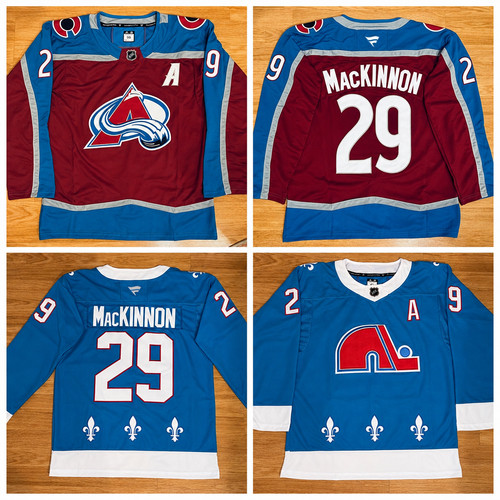 Colorado Avalanche Nordiques Nathan Mackinnon Stitched Home Retro Mens Jersey
