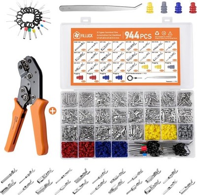 Filluck 945Pcs Pin Connector Kit,Car Electrical Wire Connectors Terminal Pins