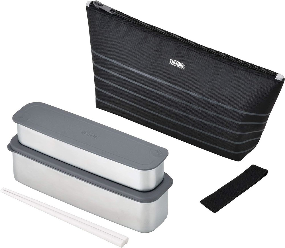 Thermos 28 oz 2-Tier Insulated Lunch Box Black DSA-804W BKBD